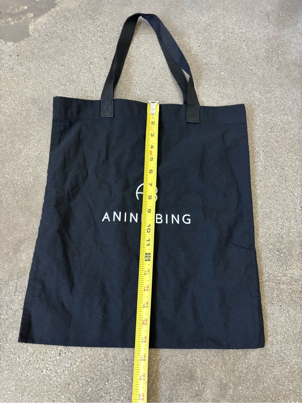 Anine Bing Black Canvas Logo Tote Bag - Picture 3 of 7